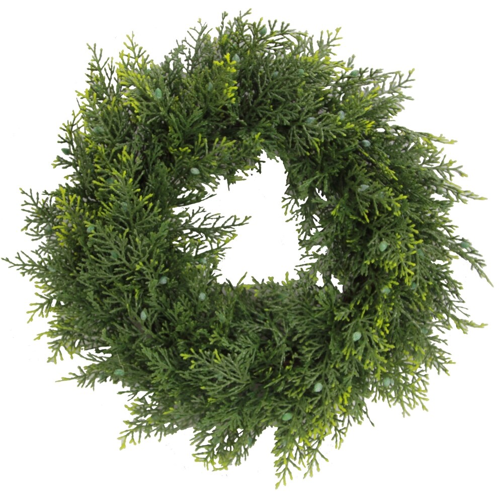 Artificial 18 Ceder Wreath In Green