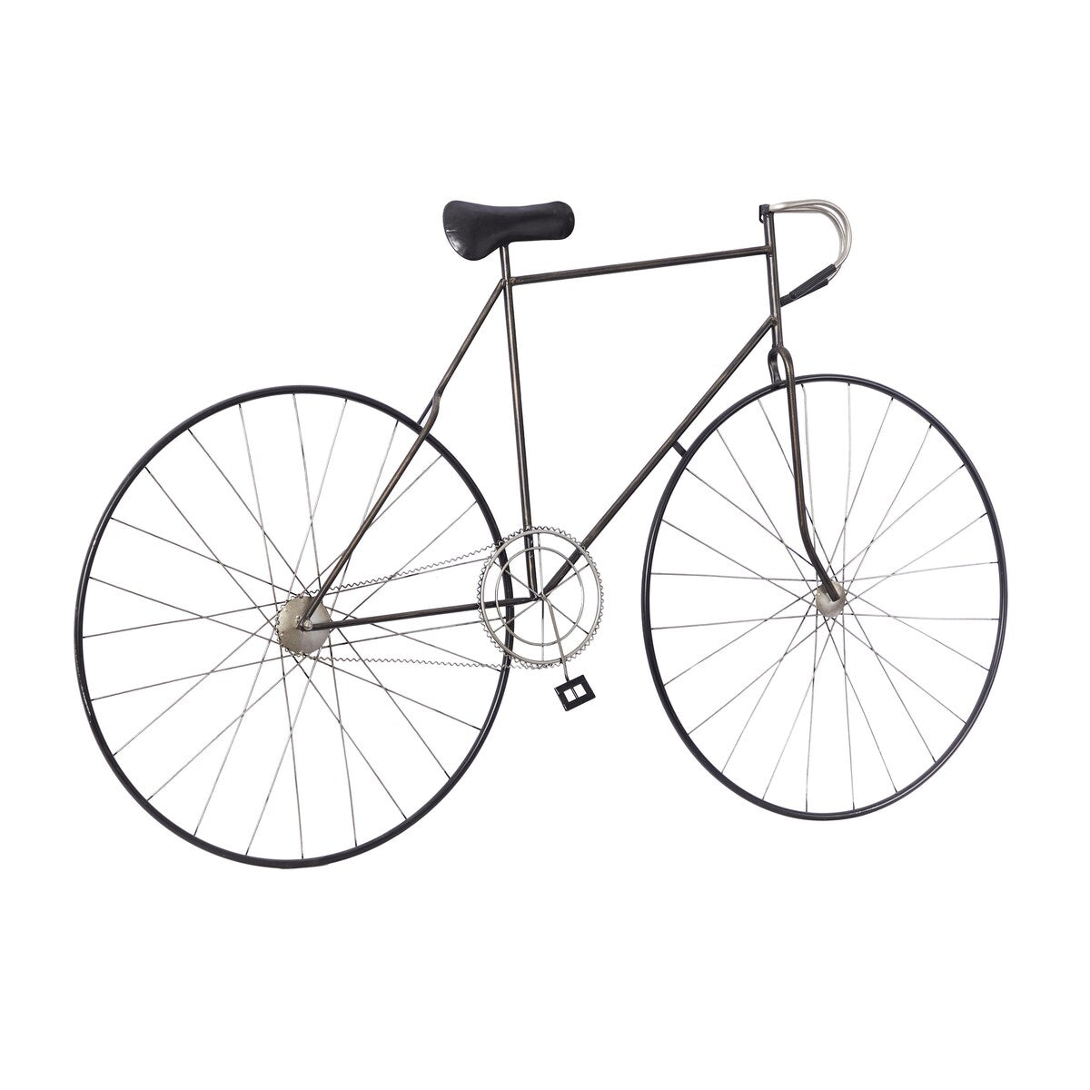 Metal Bike Home Wall Decor with Seat and Handles - Black - Roche River Decor