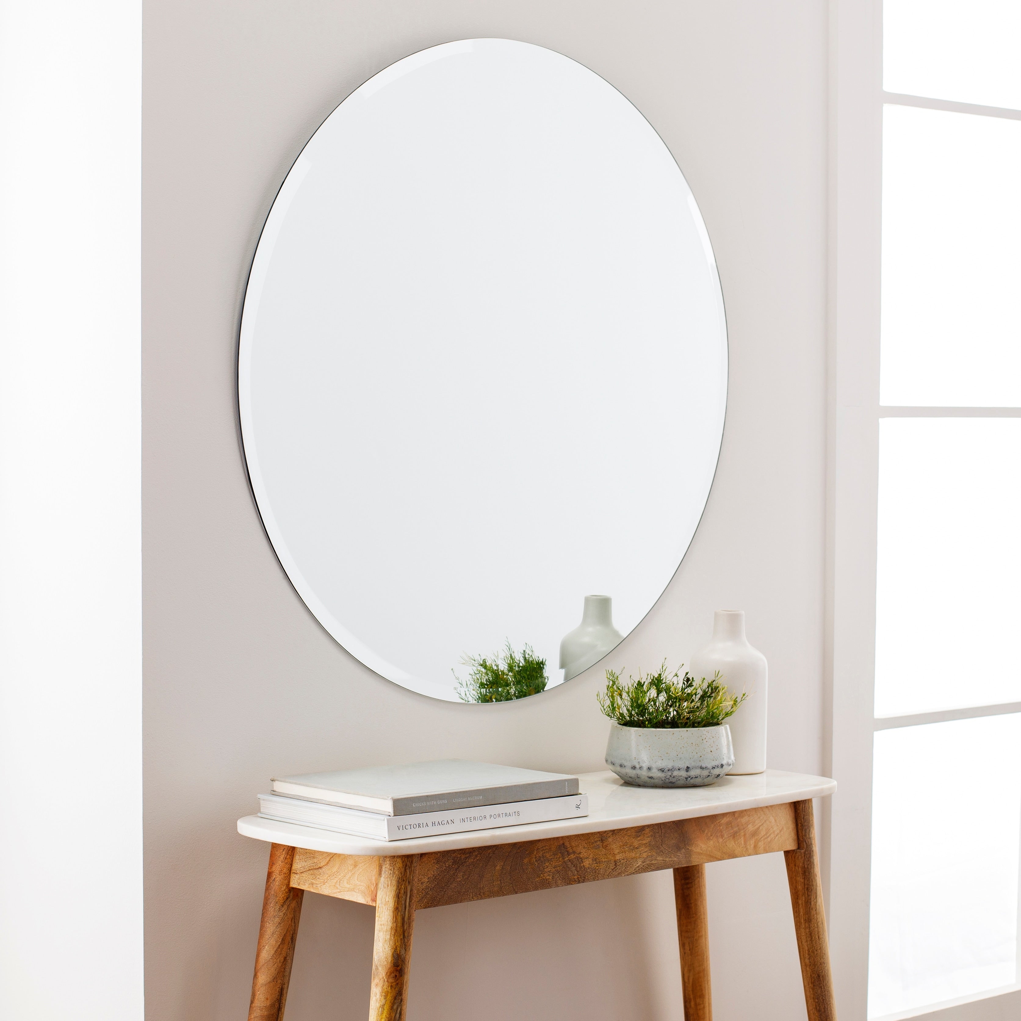 Artistic Weavers Mei Modern Beveled Round Mirror