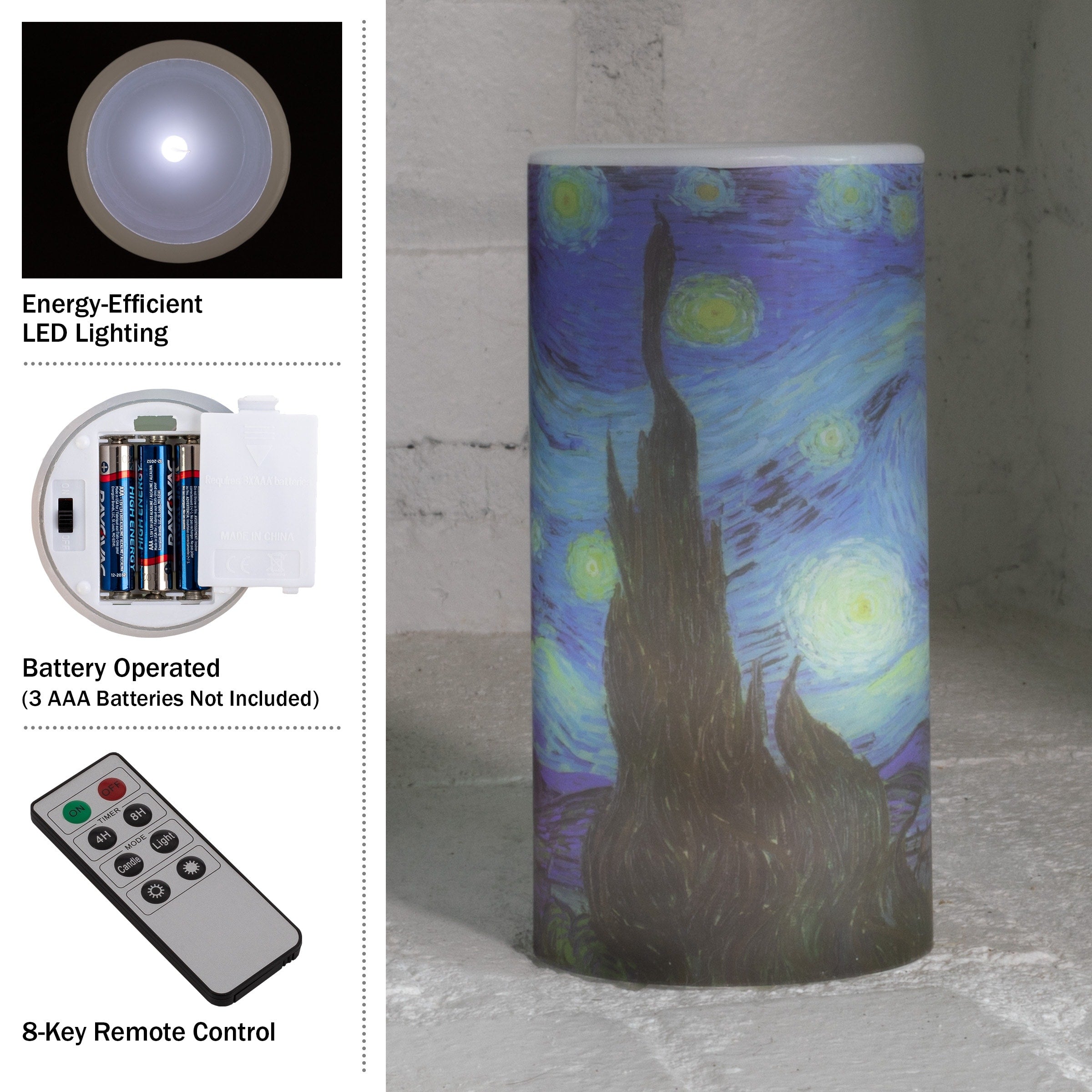 Lavish Home Starry Night LED Candle with Remote