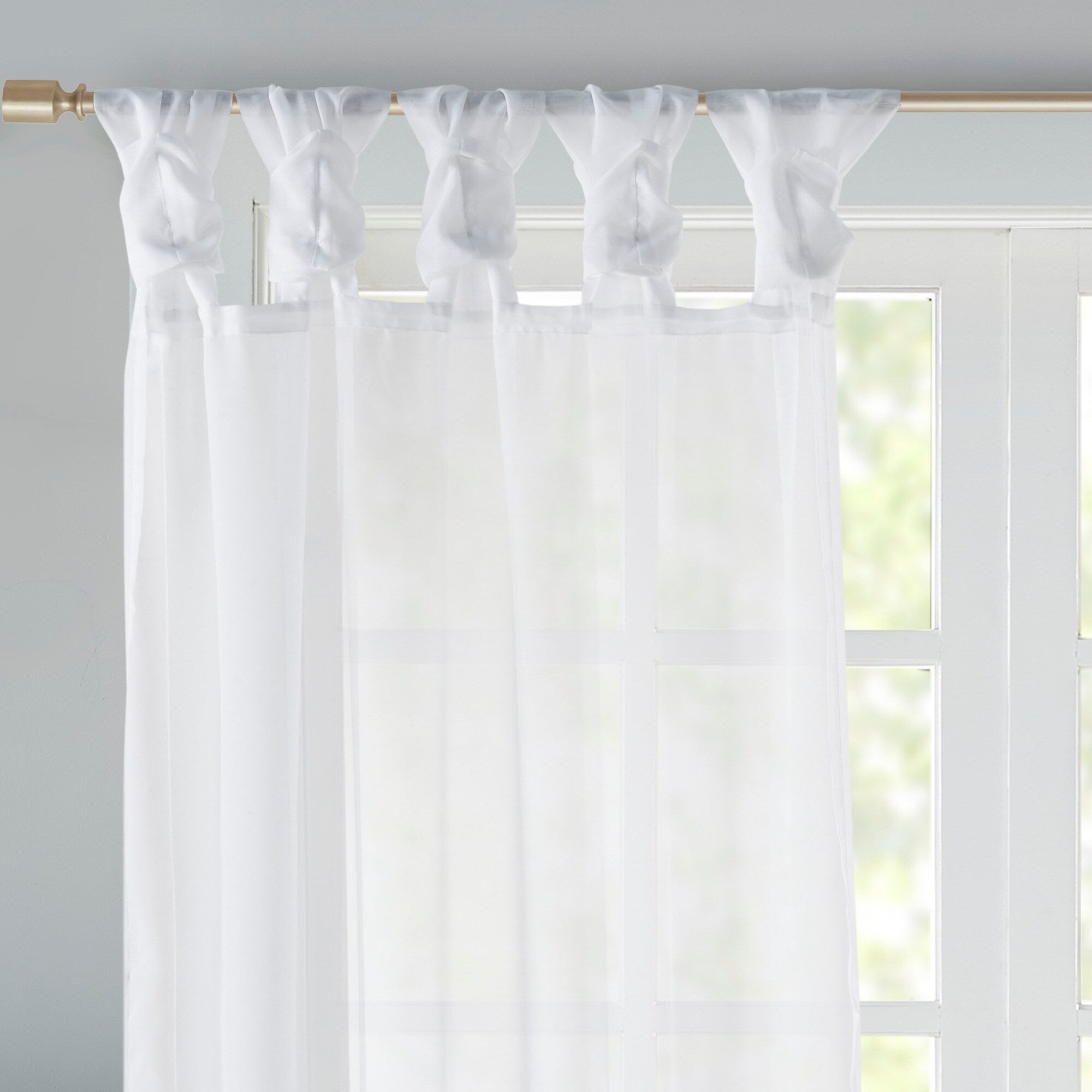 Madison Park Elowen Twisted Tab Voile Sheer Window Curtain Pair