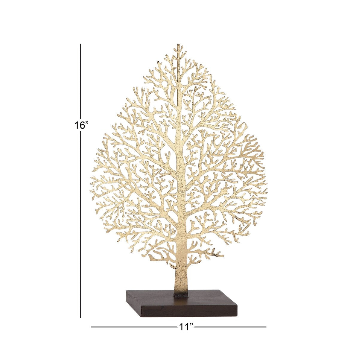 Metal Tree Decorative Sculpture - Gold - Roche River Decor