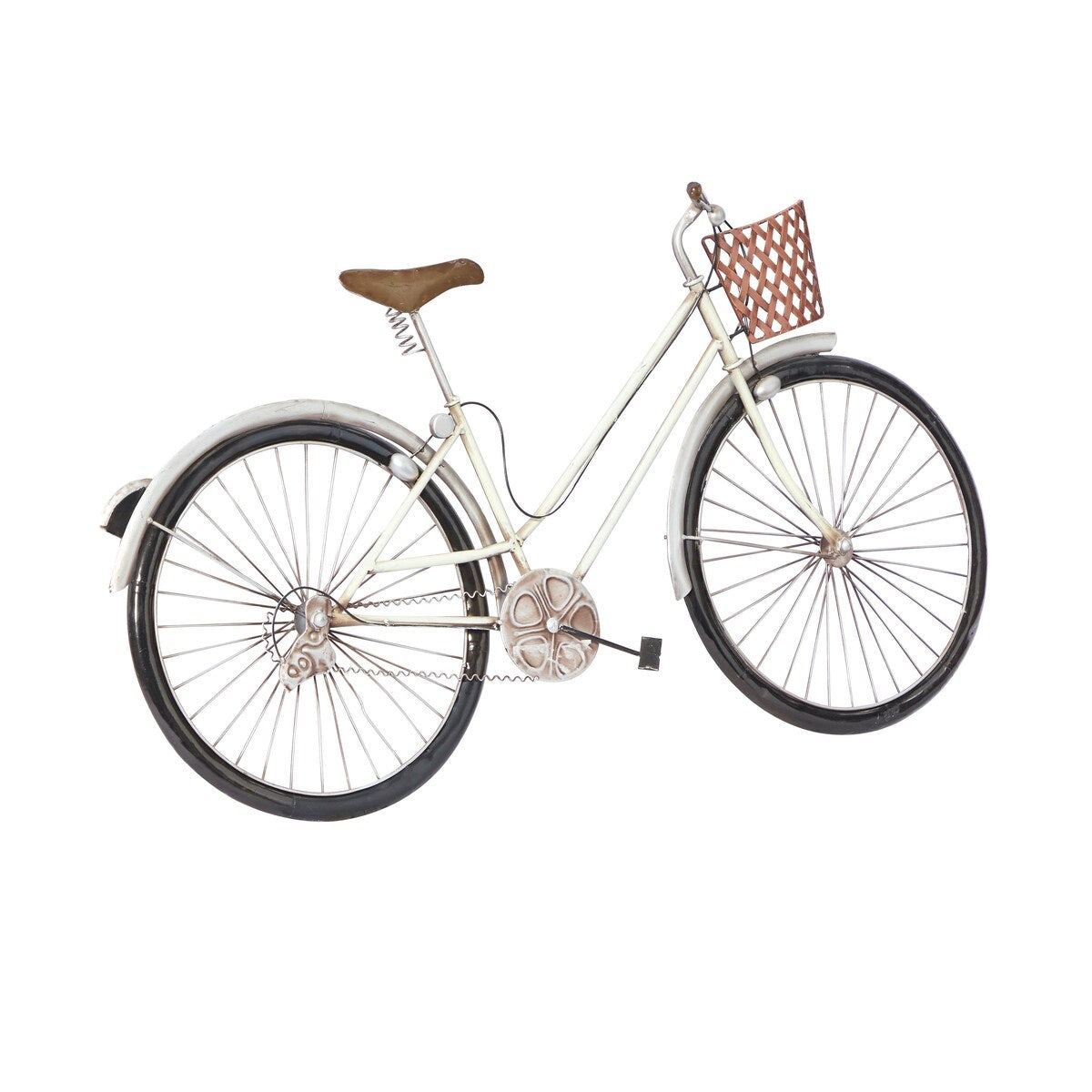 Metal Bike Home Wall Decor with Seat, Basket and Handles - Multi Colored - Roche River Decor