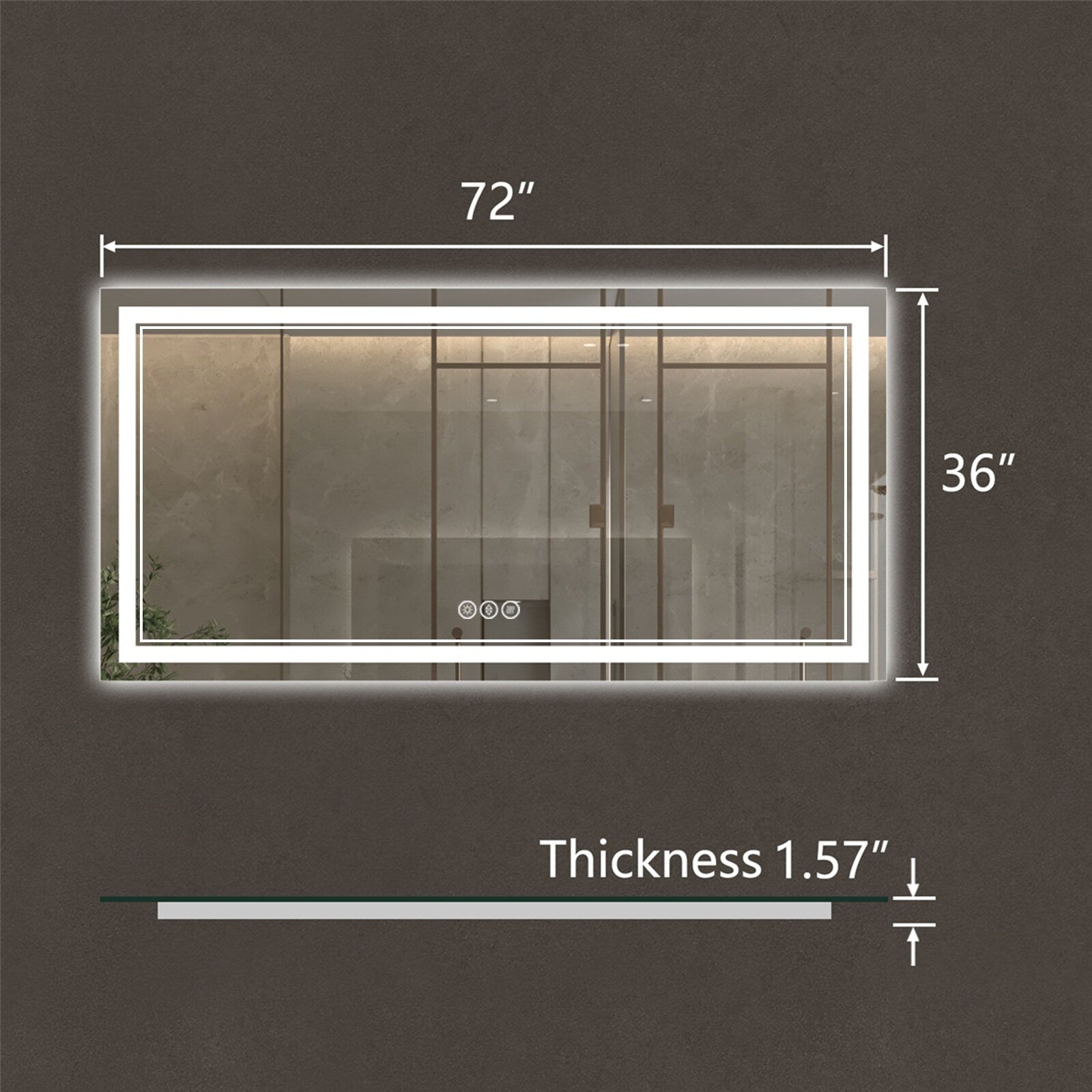 ExBrite Anti-Fog LED Bathroom Mirror with Endless Dimming