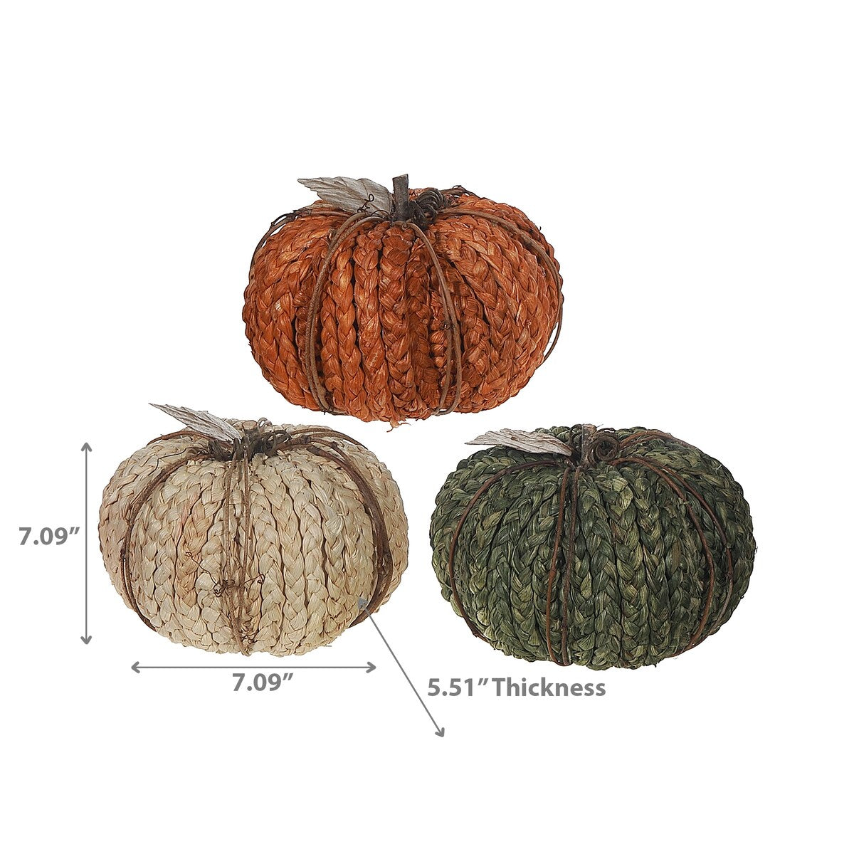 Braided Foam Pumpkin - Set of 3