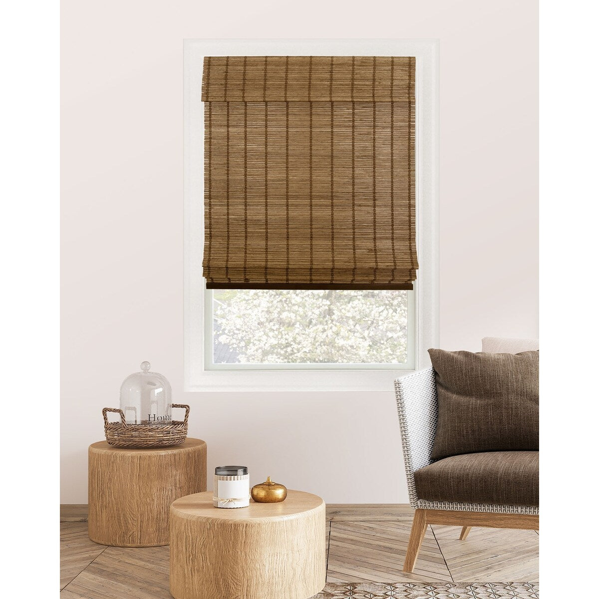 Chicology Cordless Bamboo Light-filtering Roman Shades