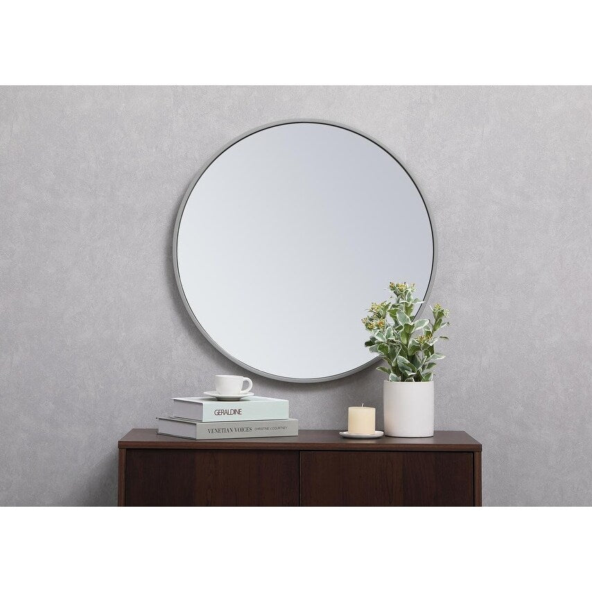 Carson Carrington Labbemala Metal Frame Round Mirror