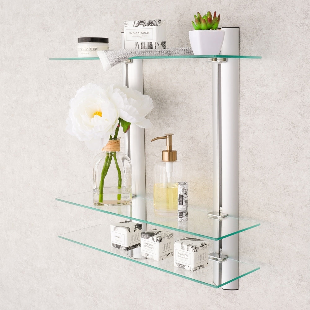 Danya B. Wall-mounted Glass Bathroom Shelving Unit