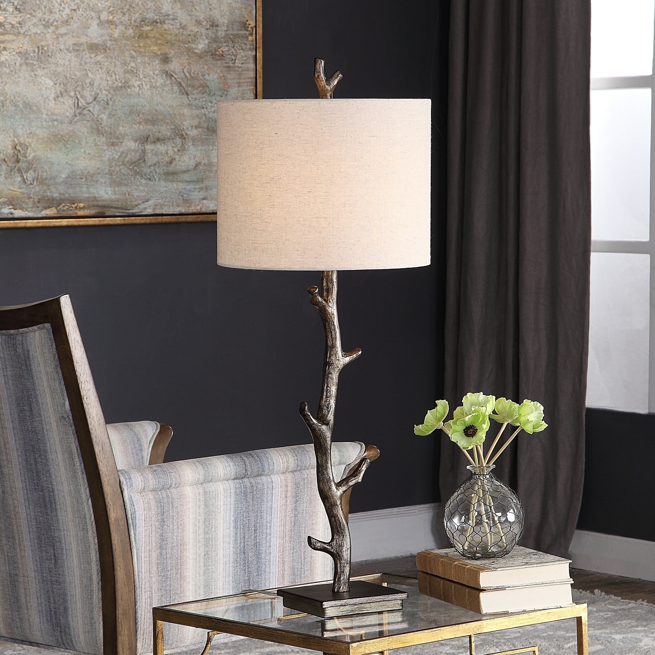 Edmund Dark Bronze Branch Table Lamp by David Frisch