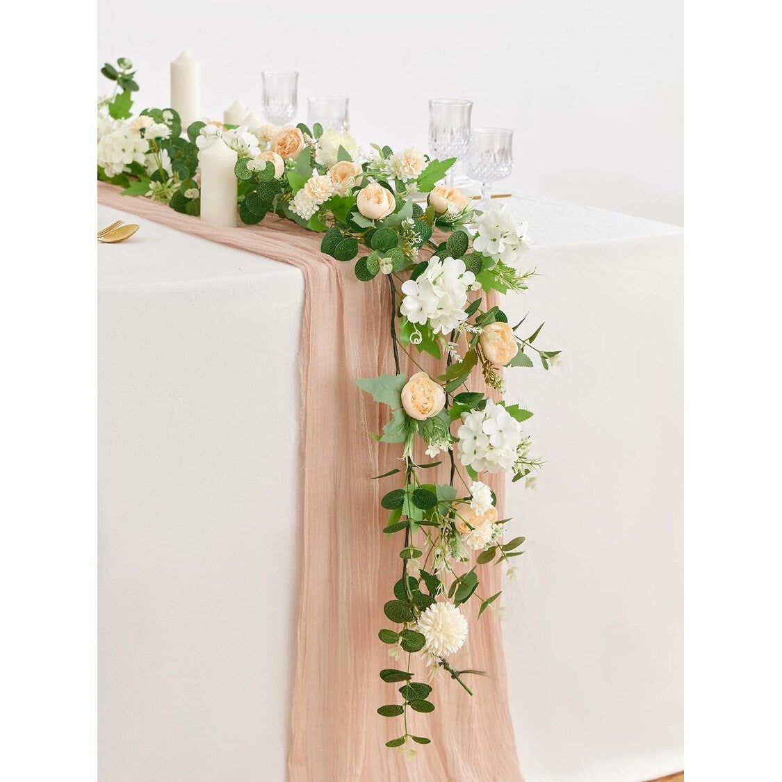 5.9Ft Eucalyptus Garland, Artificial Fake Flower Greenery Garland