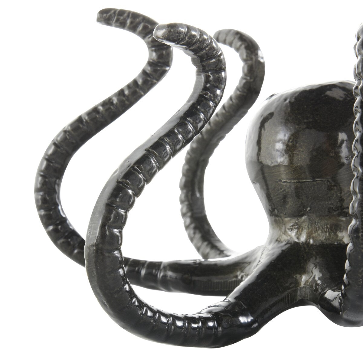 Aluminum Metal Octopus Decorative Sculpture with Splayed Arms - Set of 2 Black - Roche River Decor