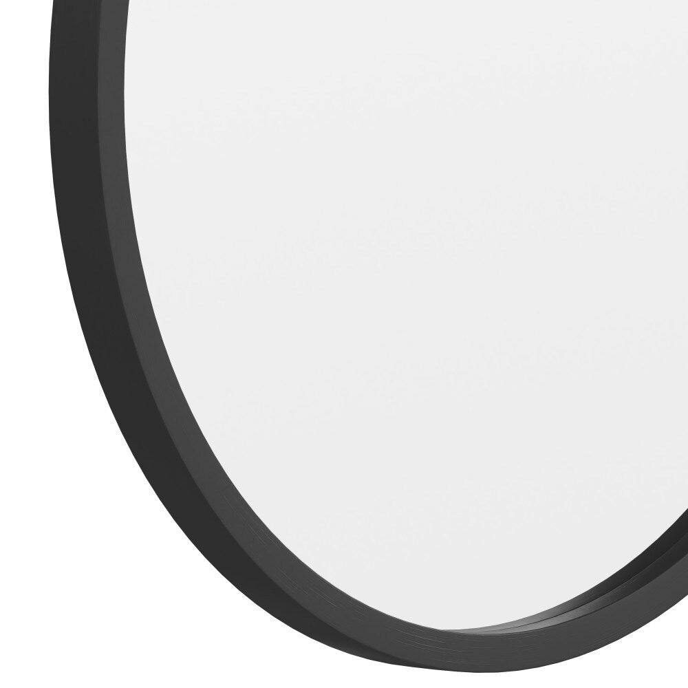 Wall Mount Shatterproof Round Accent Wall Mirror with Metal Frame