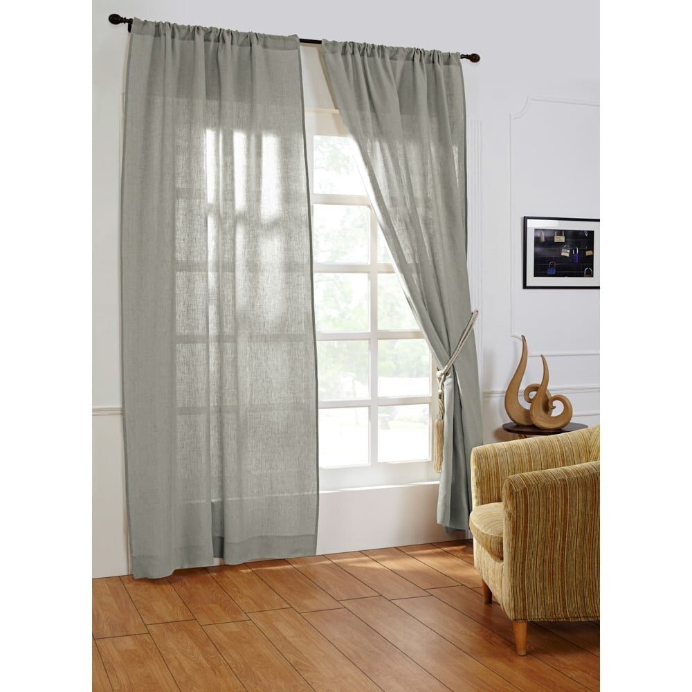 Damara Linen Curtain, Seaglass, 108 (Custom) - 108 Custom