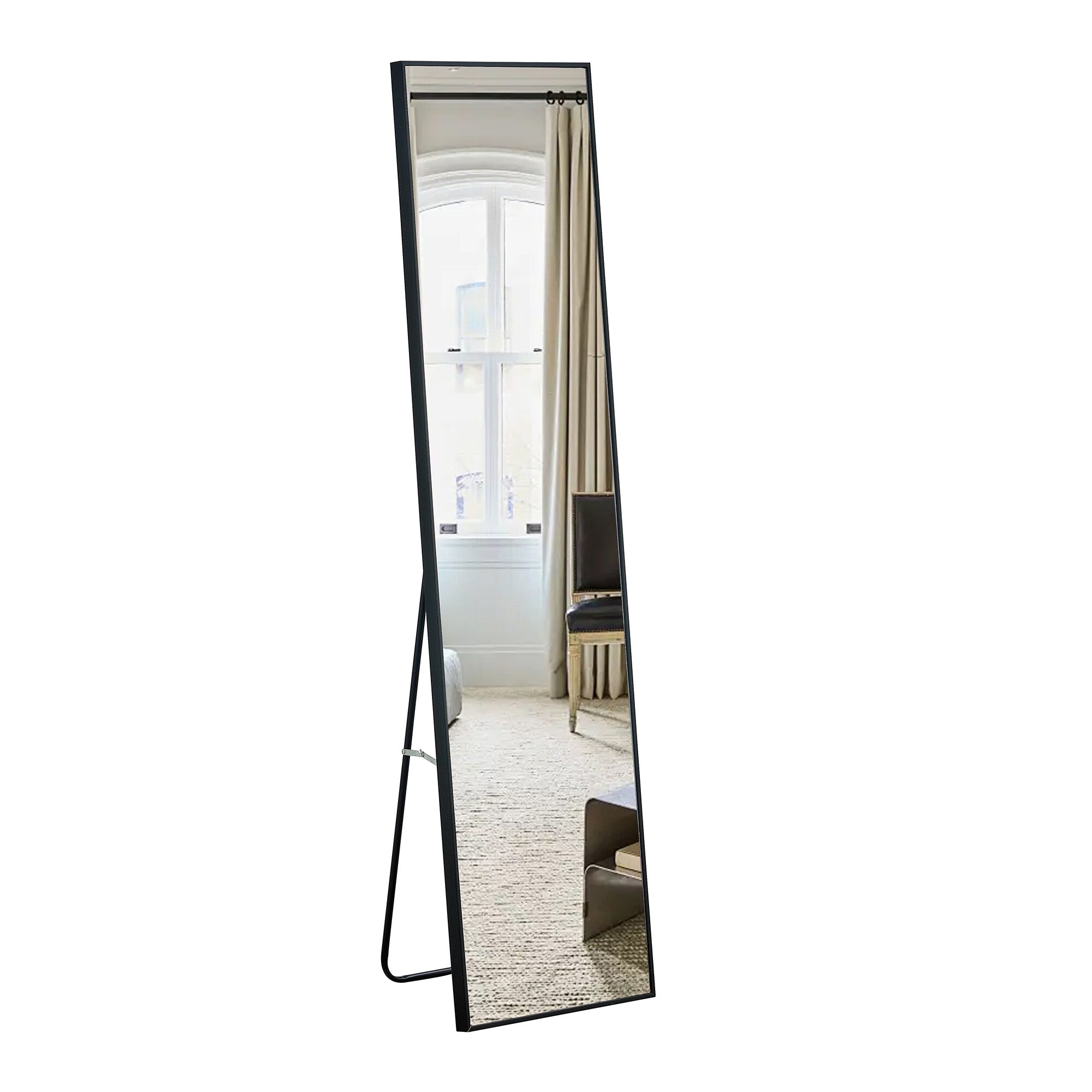 Solid Wood Frame Full Length Mirror, Dressing Mirror, Decorative Mirror, Clothing Store, Floor To Ceiling Mirror, Wall Mounted