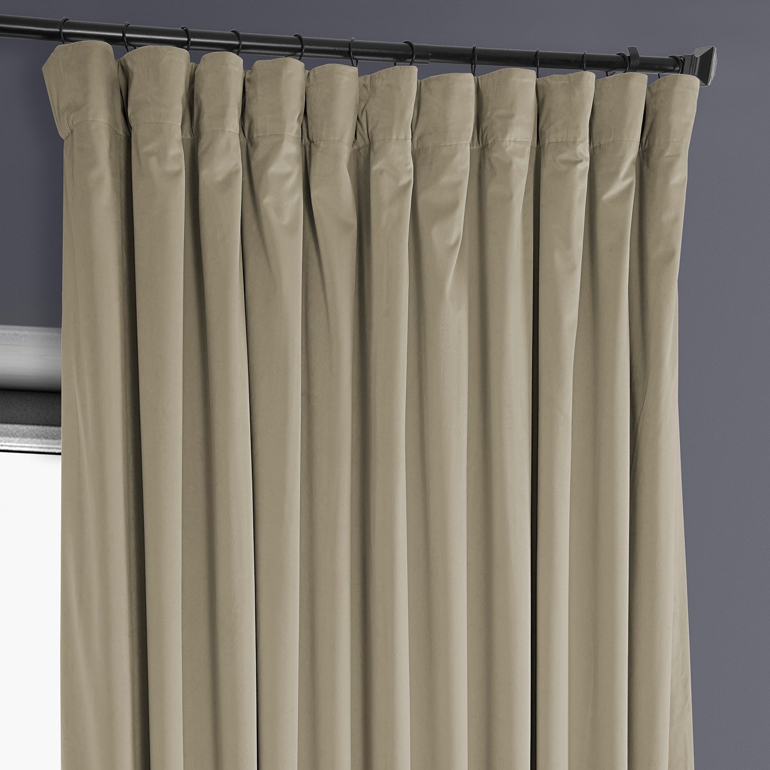 Exclusive Fabrics Extra Wide Heritage Plush Velvet Room Darkening Curtain (1 Panel)