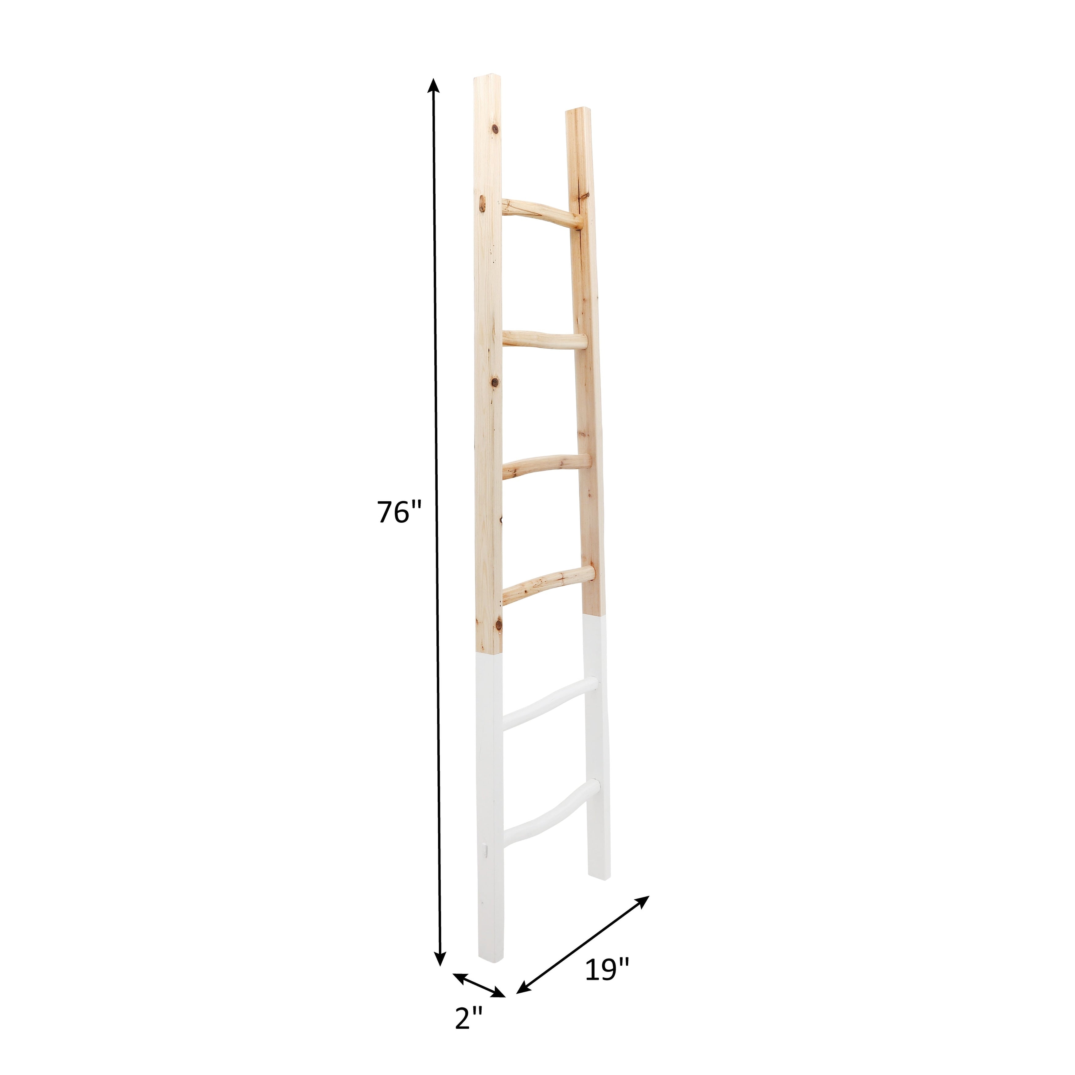 Sagebrook Home Rustic 6ft Tall Blanket Ladder, Decorative Freestanding Ladder For Storage - 19 x 2 x 76