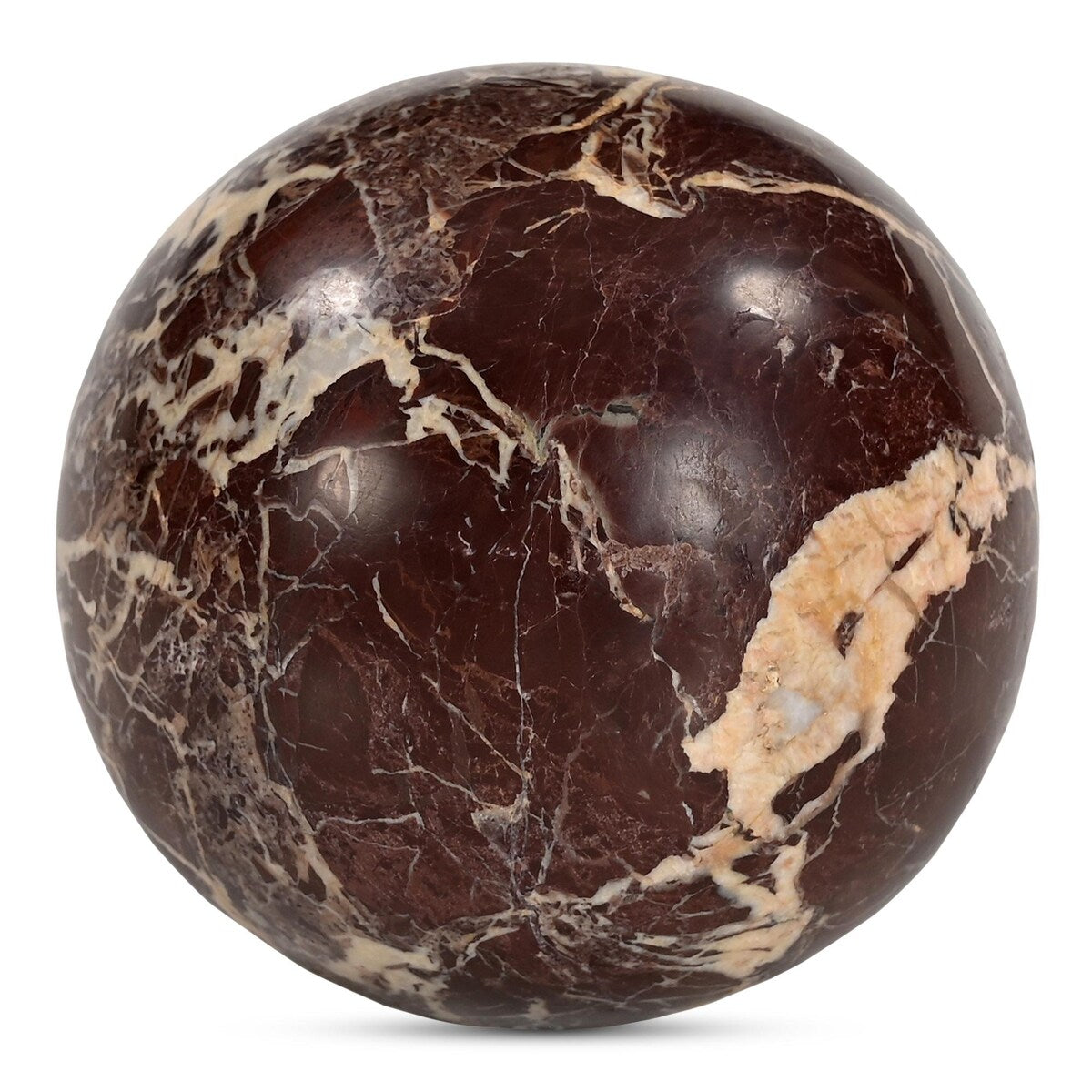 NADAAL STUDIOS Landry, Round Tabletop Accent, Red Levanto Marble