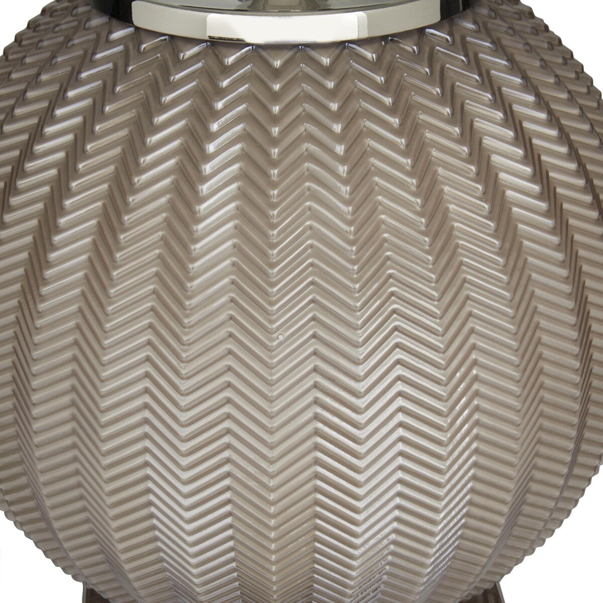 Glass Room Table Lamp with Chevron Pattern - Gray - Roche River Decor