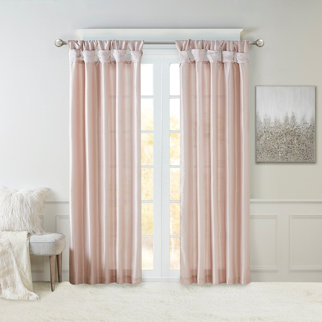 Twist Tab Lined Window Curtain Panel