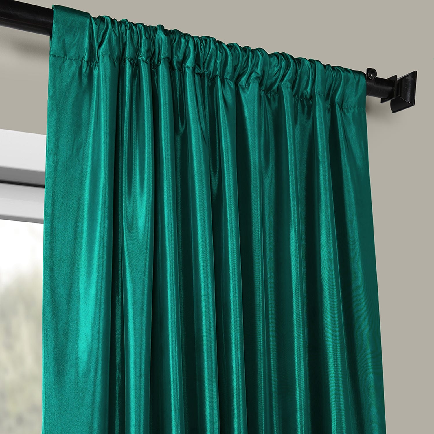 Exclusive Fabric Blackout Faux Silk Taffeta Curtain (1 Panel)