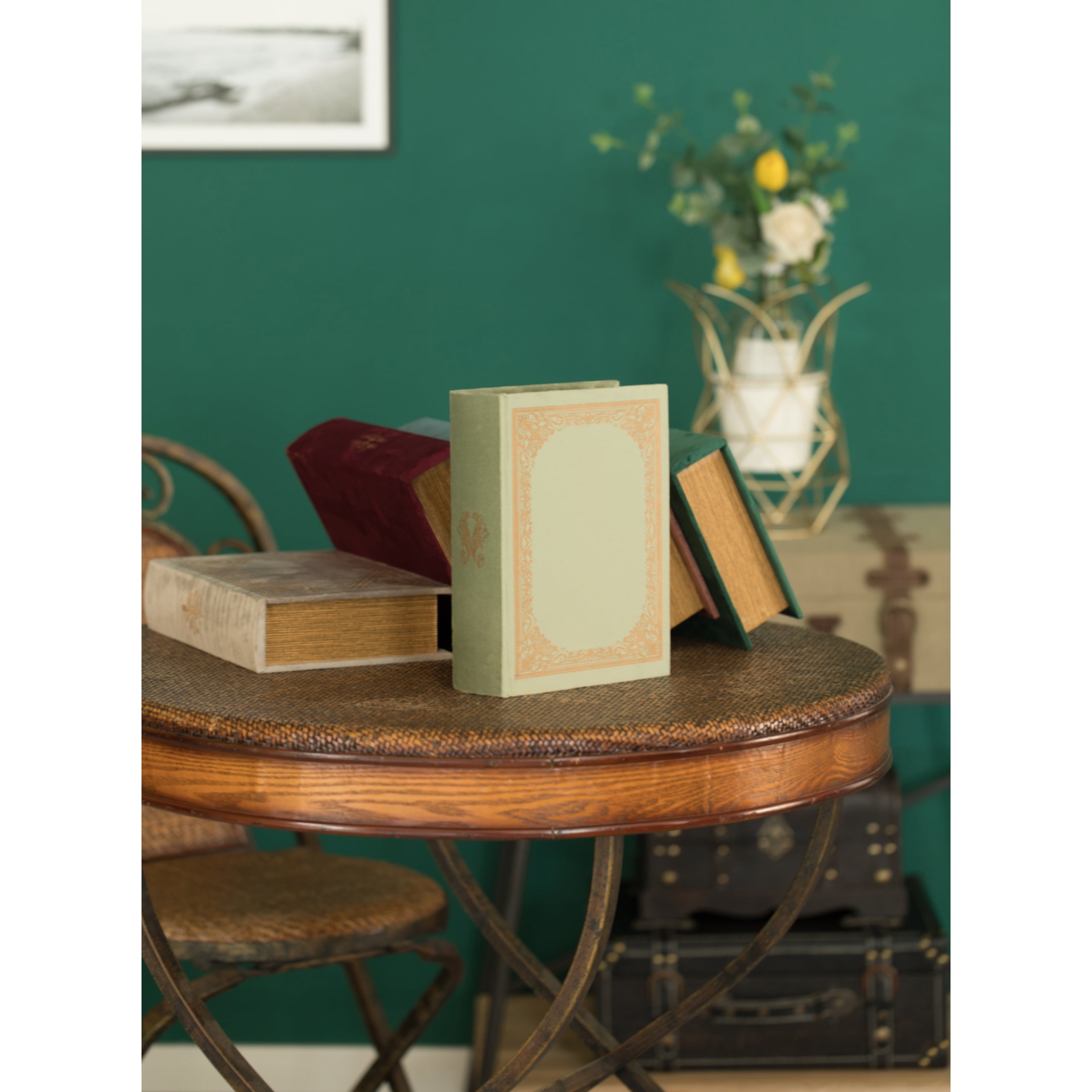 Decorative Vintage Book Shaped Trinket Storage Box