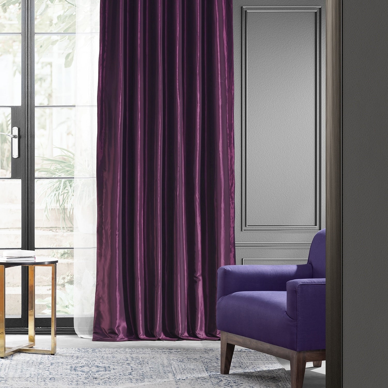 Exclusive Fabric Blackout Faux Silk Taffeta Curtain (1 Panel)