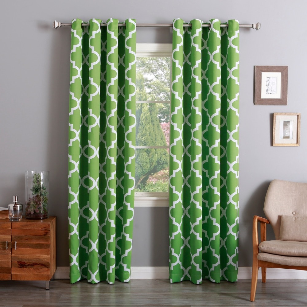 Aurora Home Moroccan Tile Room Darkening Grommet Top 84-inch Curtain Panel Pair - 52 x 84