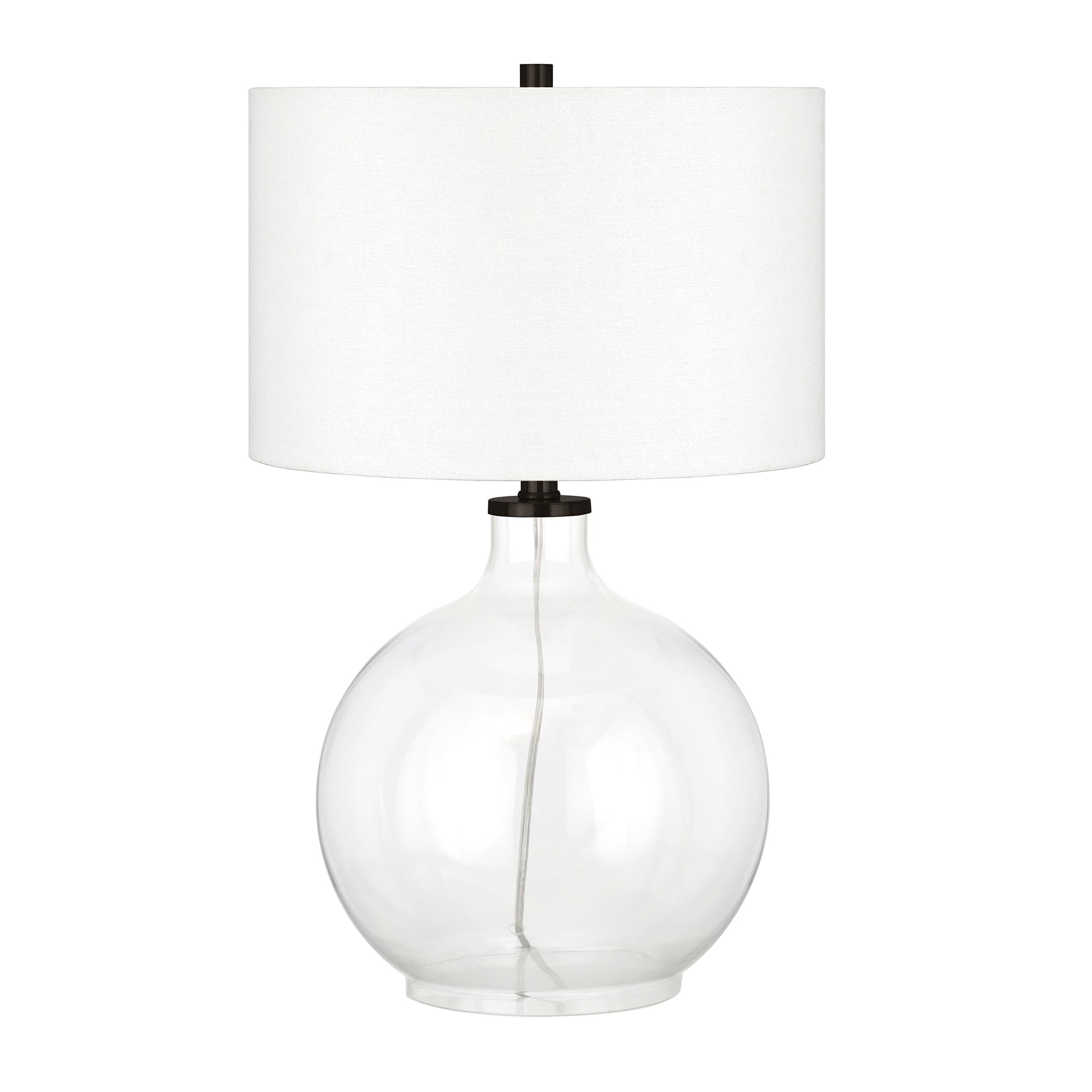 Laelia Clear Glass Table Lamp with Brass Accents