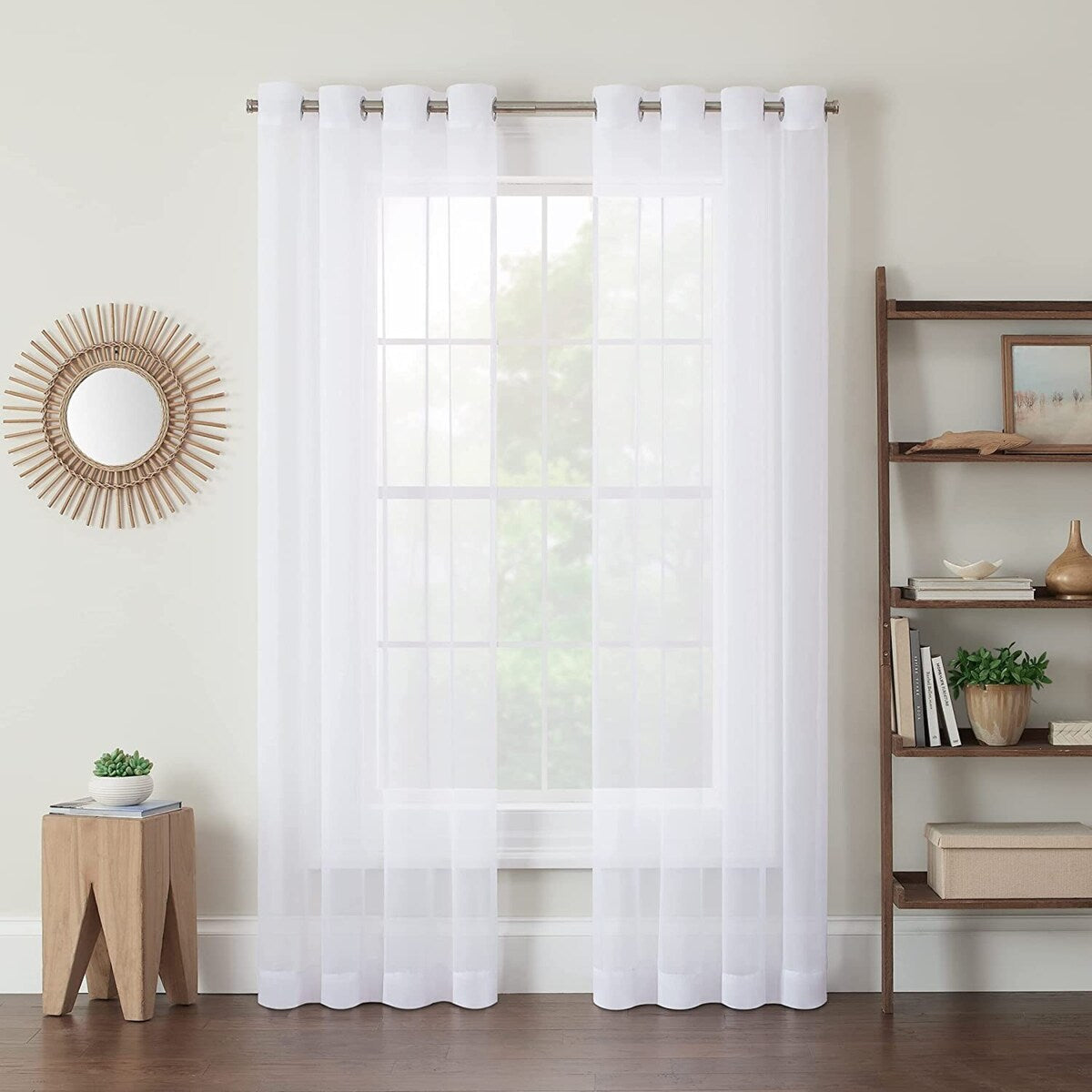 Eclipse Calia Modern Sheer Voile Light Filtering Grommet Curtains (2 Panels)