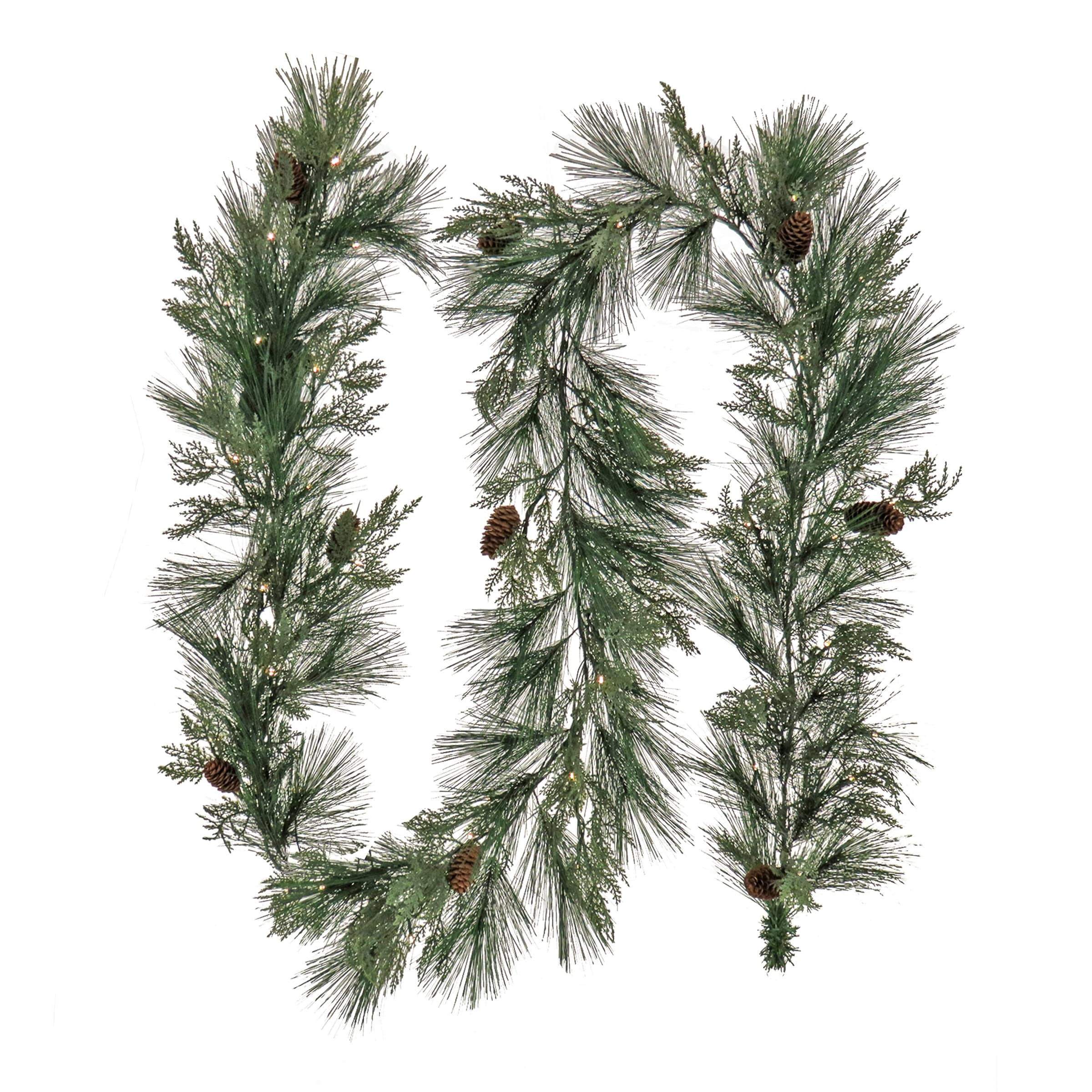 National Tree Company 9 ft. HGTV Home Collection Pre-Lit Black Tie Cedar Garland - 9 ft