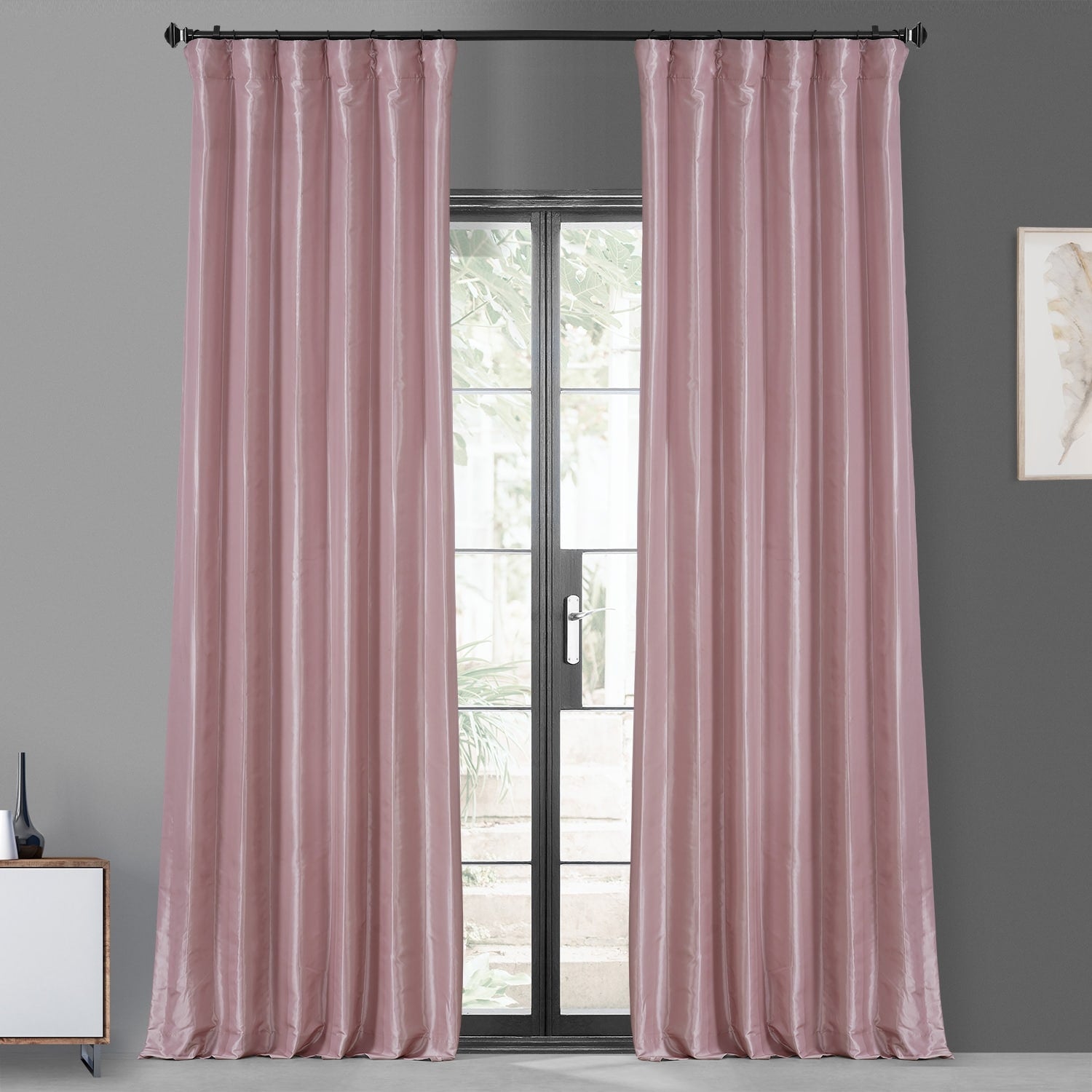 Exclusive Fabric Blackout Faux Silk Taffeta Curtain (1 Panel)