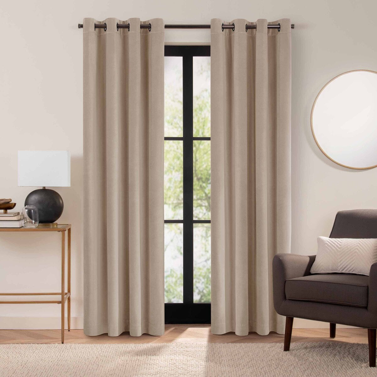 Eclipse Luxury Cotton Velvet 100% Blackout Grommet Curtain Window Panel