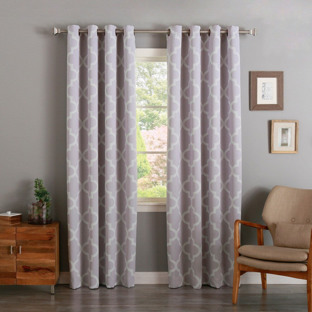 Aurora Home Moroccan Tile Room Darkening Grommet Top 84-inch Curtain Panel Pair - 52 x 84