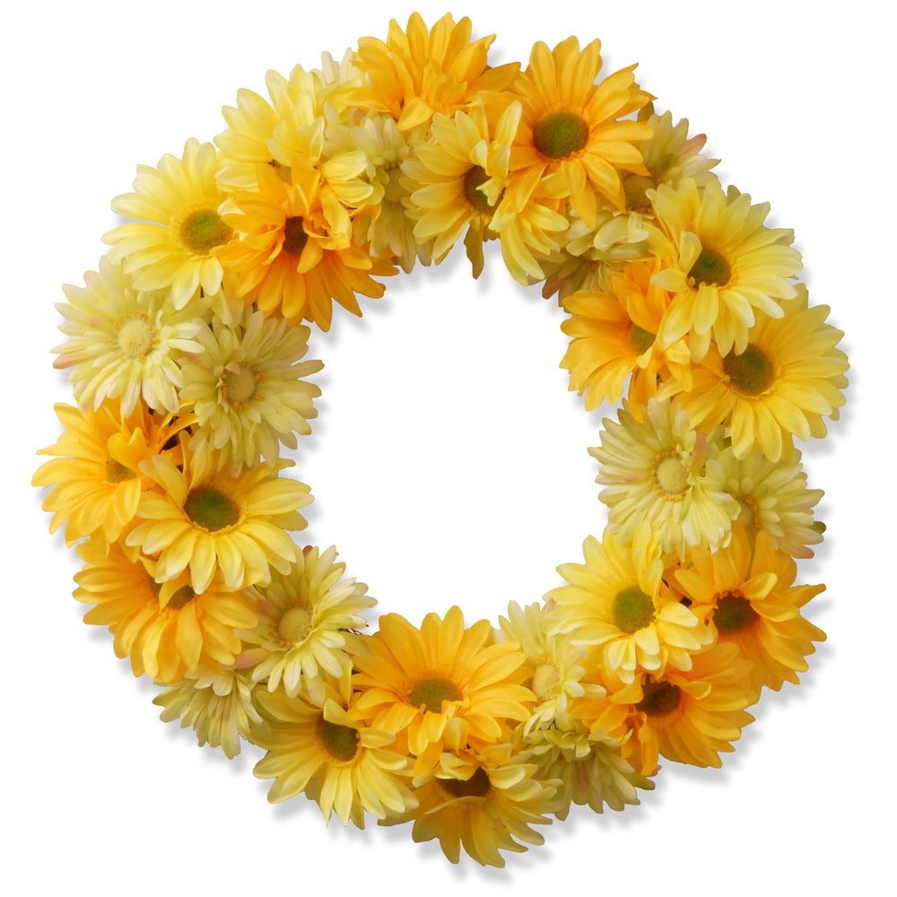 National Tree Company 19 in. Cosmos Yellow 19-inch Wreath