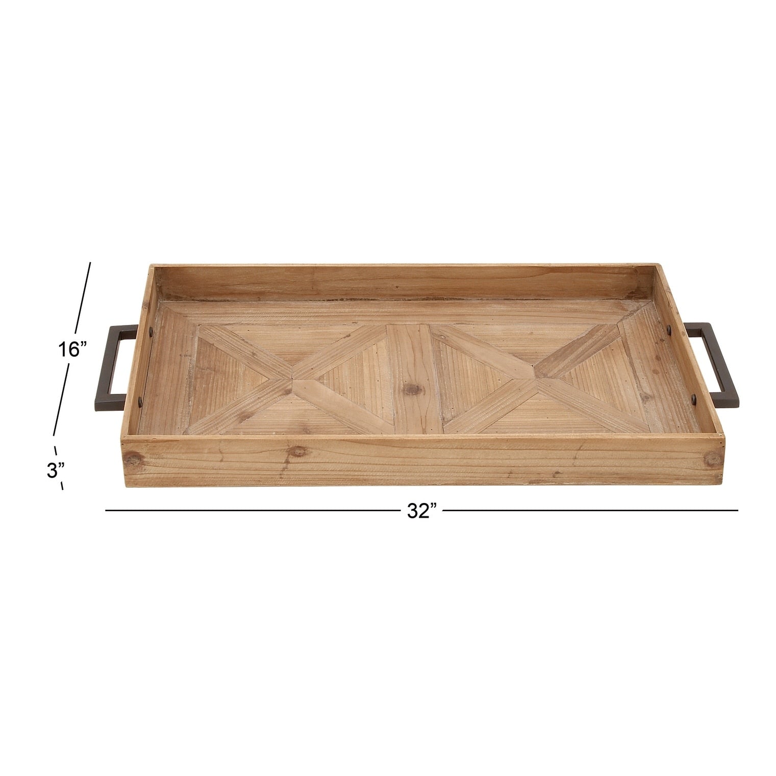 Wood Tray - Brown - Roche River Decor - 3W x 16L x 32H