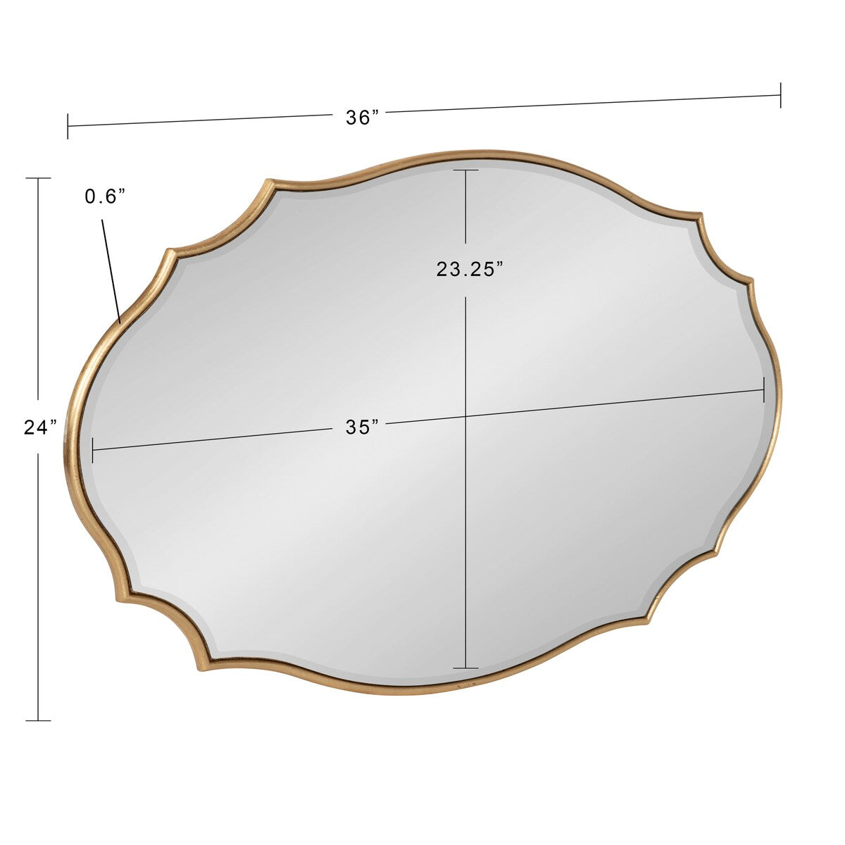 Kate and Laurel Leanna Scalloped Oval Wall Mirror