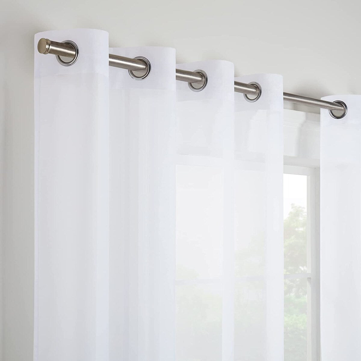 Eclipse Calia Modern Sheer Voile Light Filtering Grommet Curtains (2 Panels)