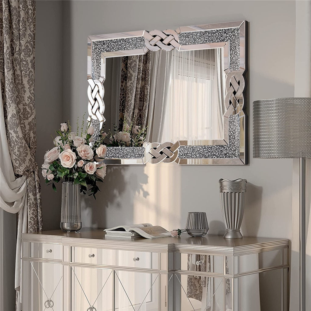 Glam Crystal Accent Diamond Art Wall Mirror