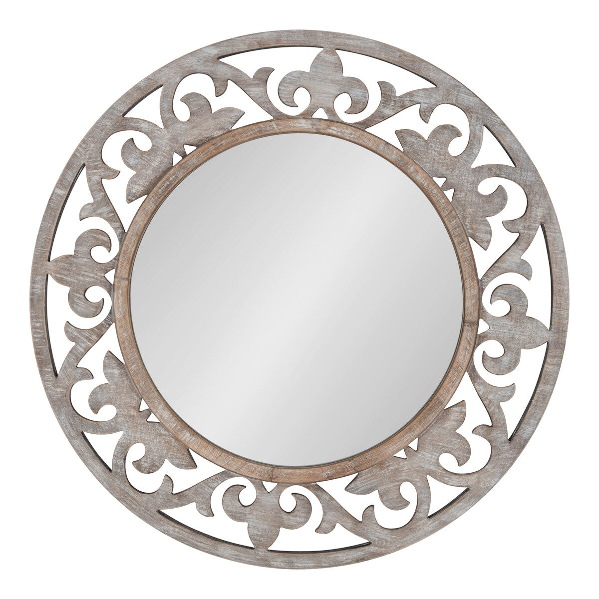 Kate and Laurel Shovali Rustic Round Mirror