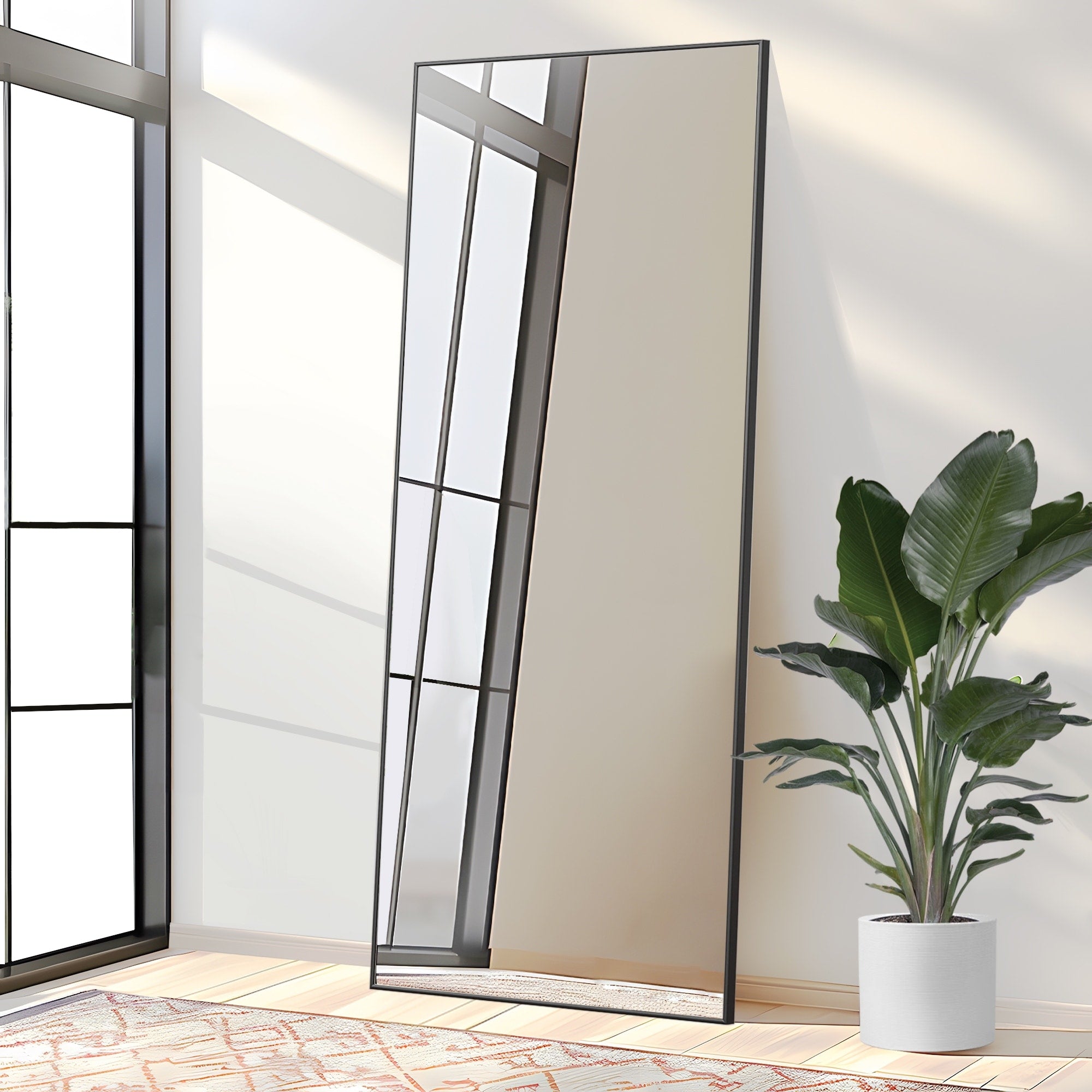 Modern Oversized Aluminum Alloy Full-Length Floor Mirror - 79*35