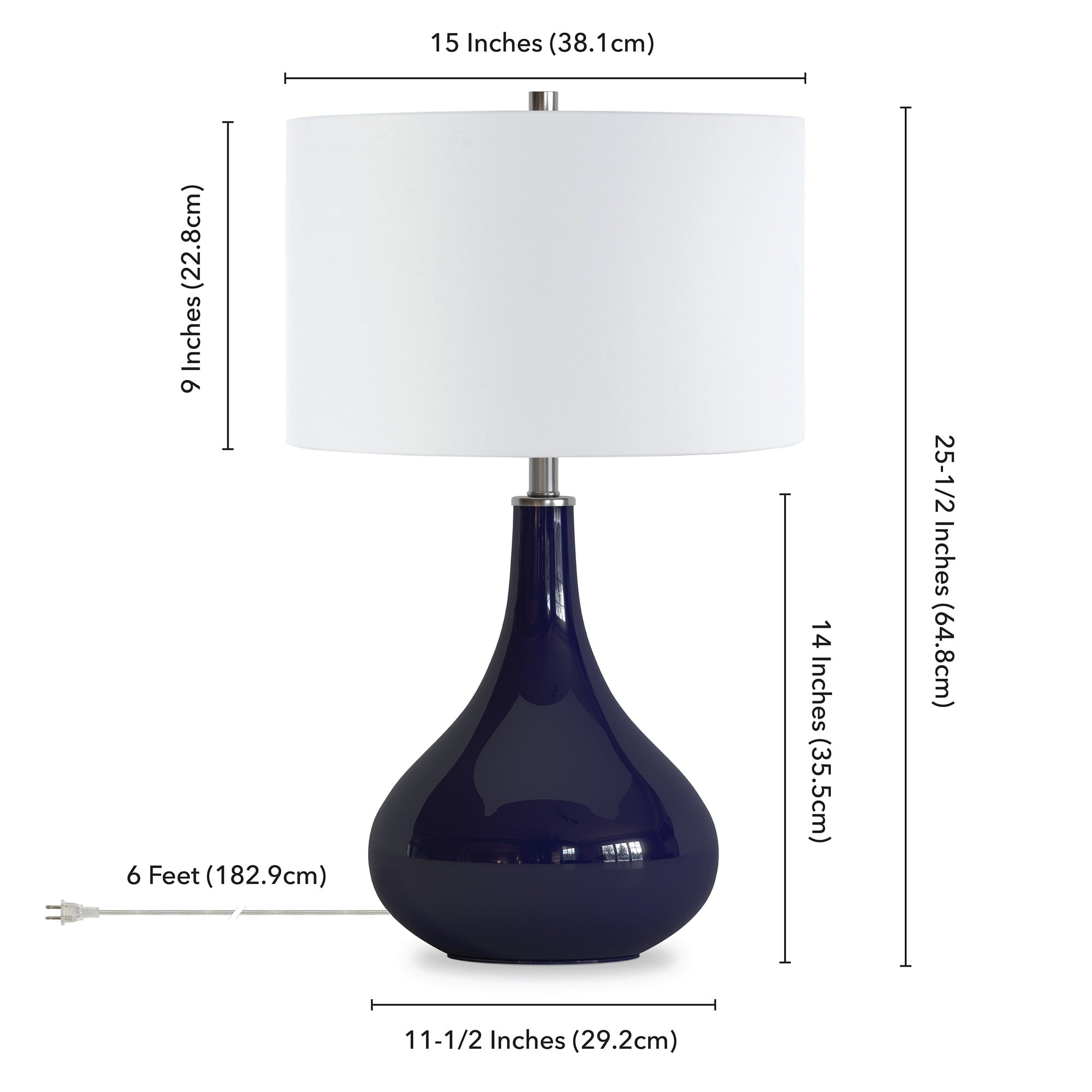 Carson Carrington Sagmyra Navy Blue Table Lamp