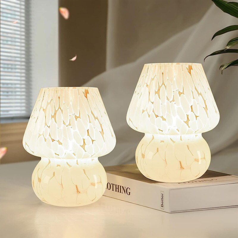 Cute Mushroom Lamp Small Bedside Table Lamp (Set of 2) - 5.91D x 5.91W x 7.09H