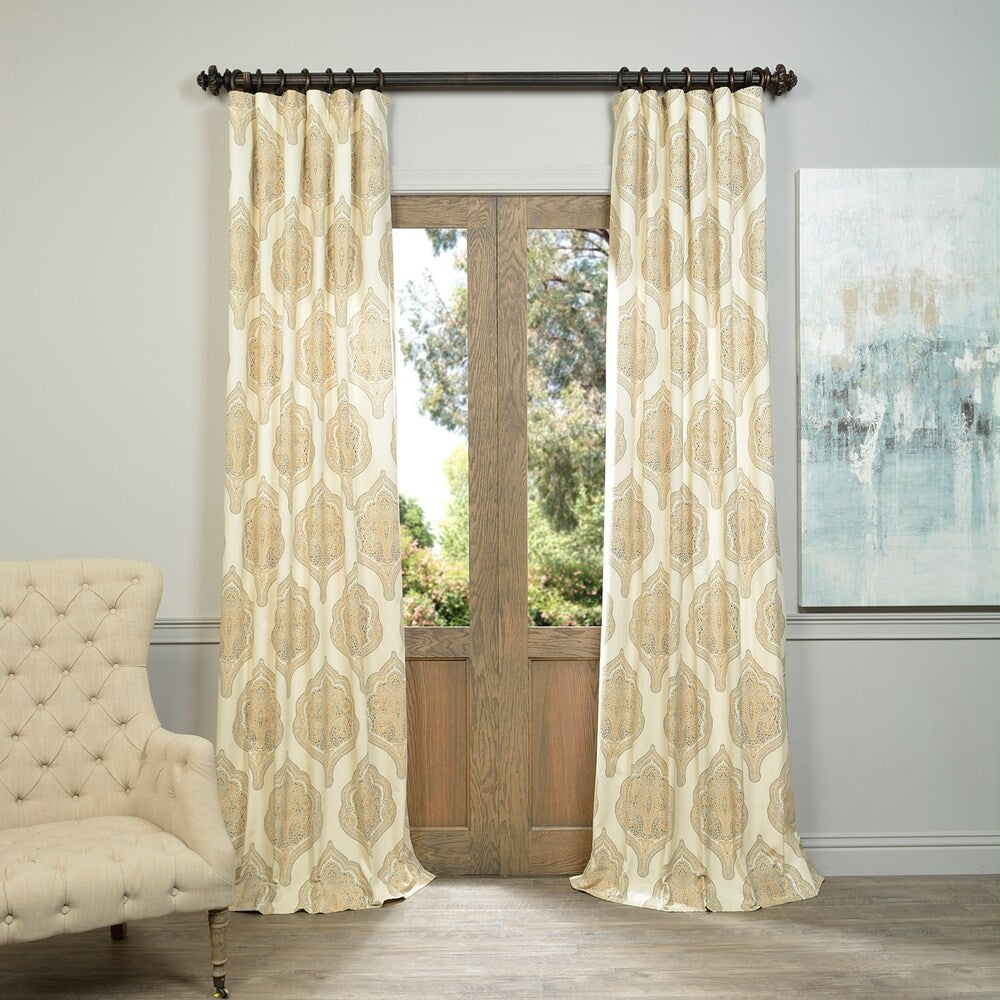 Exclusive Fabrics Arabesque Printed Cotton Twill Curtain (1 Panel)