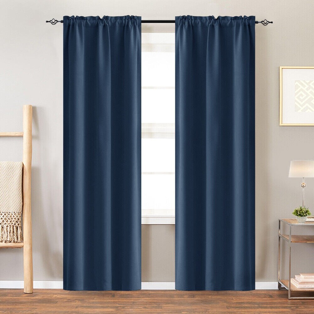 2.5 Inch Rod Pocket Blackout Curtains 2 Panels 52x72 Inch - 52x72 Inch