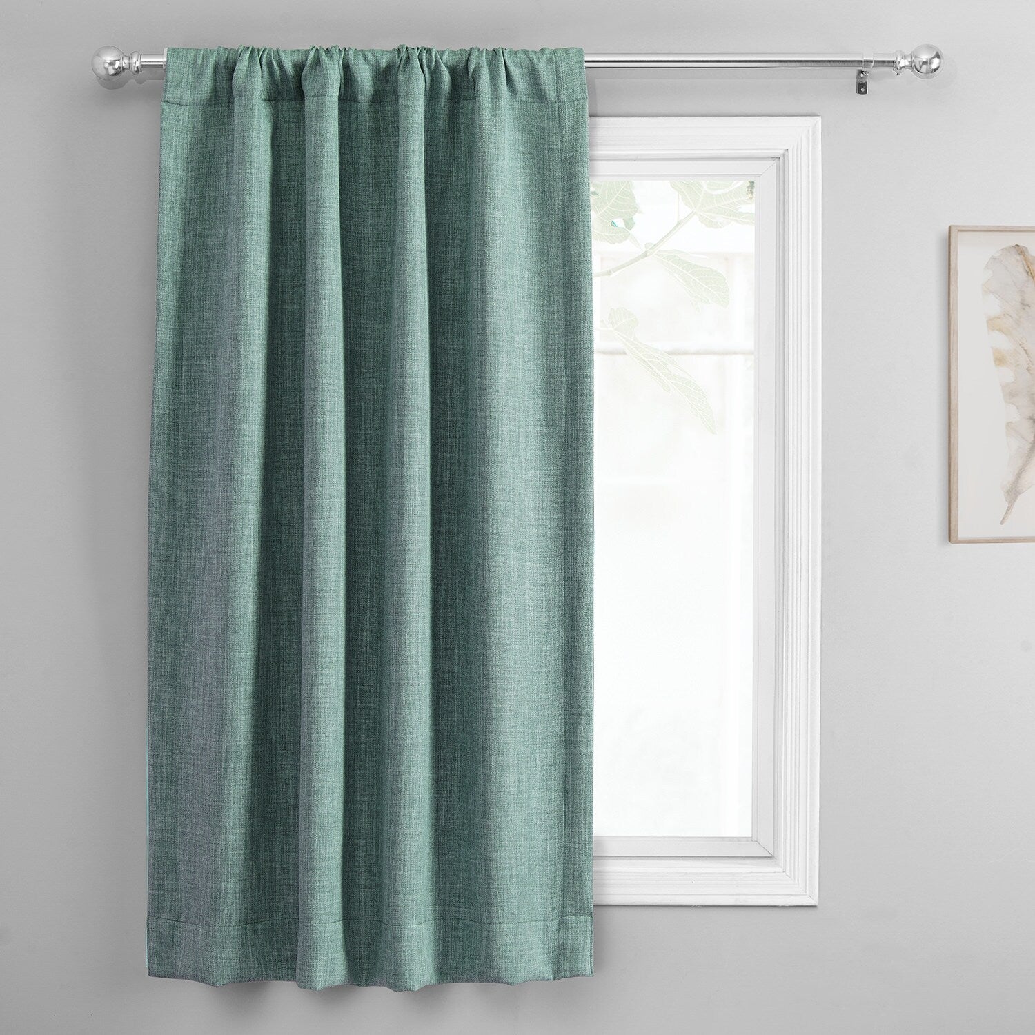 Exclusive Fabrics Faux Linen Room Darkening Tie-Up Window Shade (1 Panel)