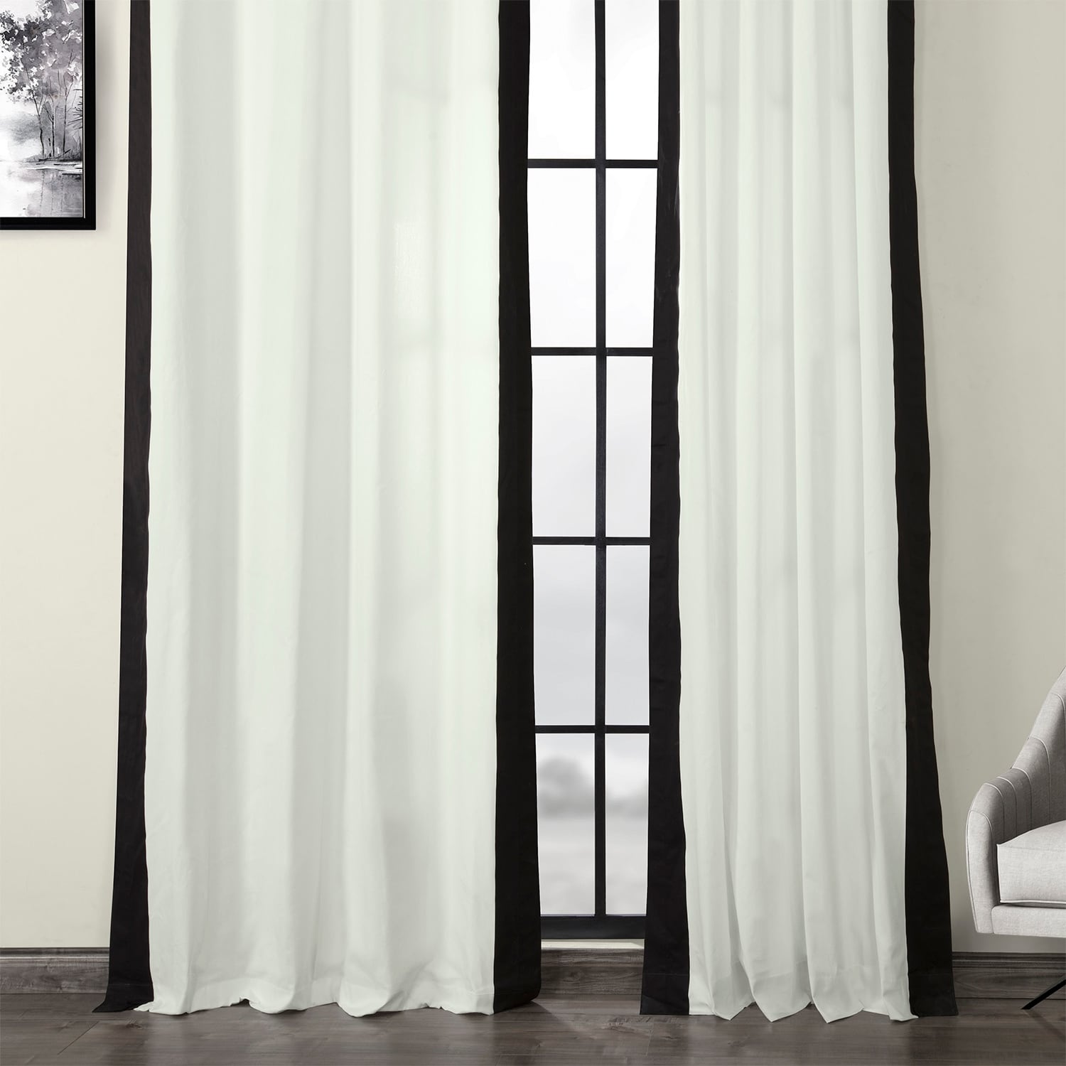 Exclusive Fabrics Urban Borders Grommet Vertical Colorblock Cotton Curtain (1 Panel)