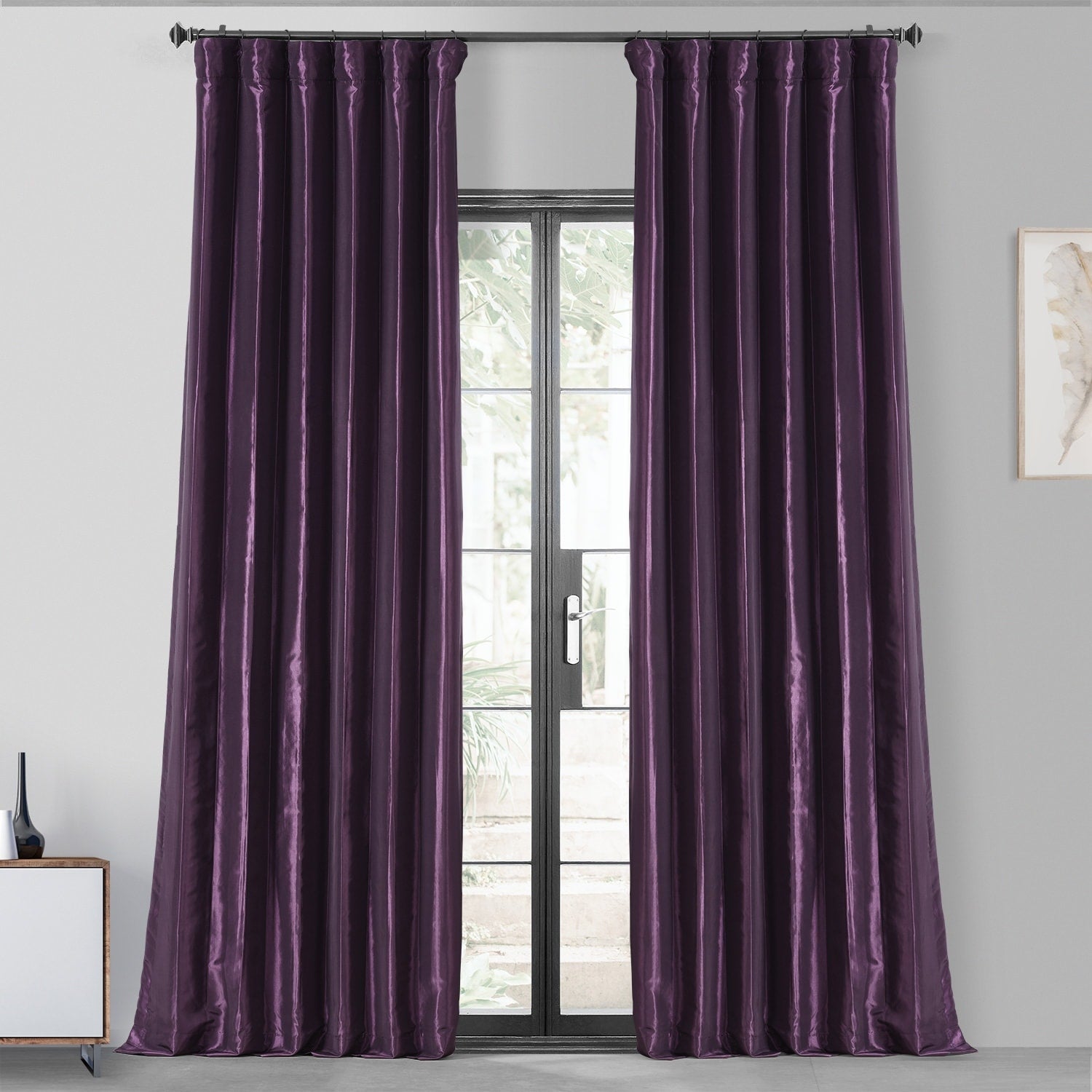 Exclusive Fabric Blackout Faux Silk Taffeta Curtain (1 Panel)