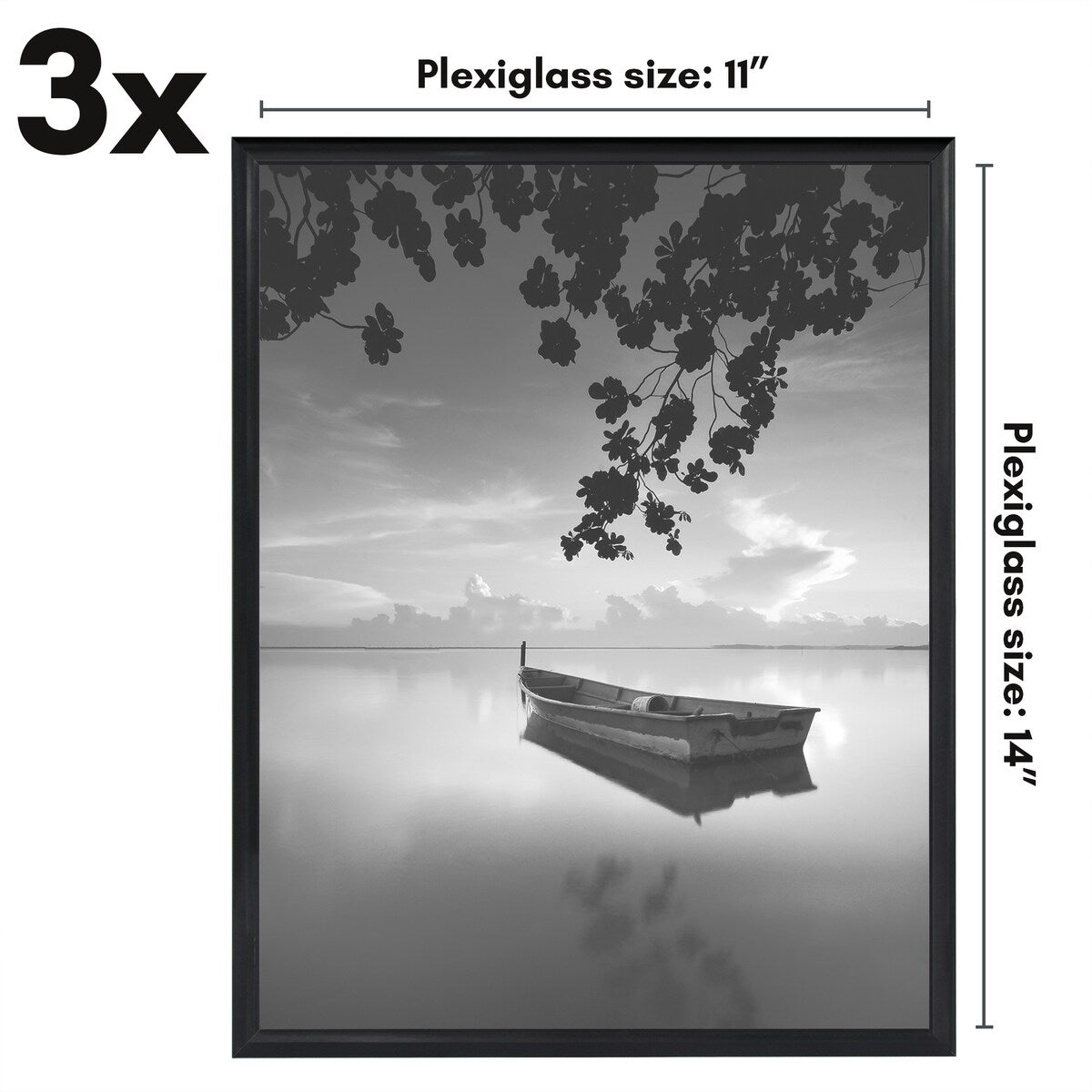 Americanflat 3 Pack Lightweight Poster Frames - Black