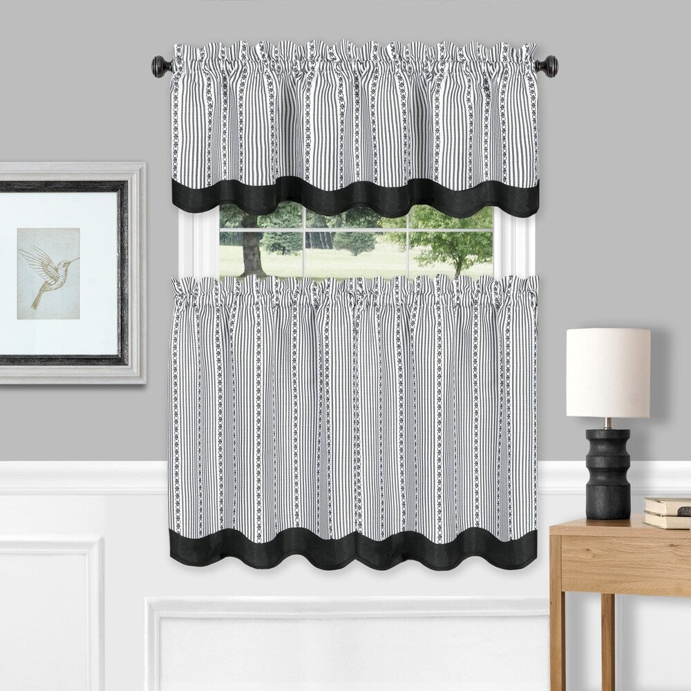 Porch & Den Lynnridge Window Curtain Tier Pair and Valance Set