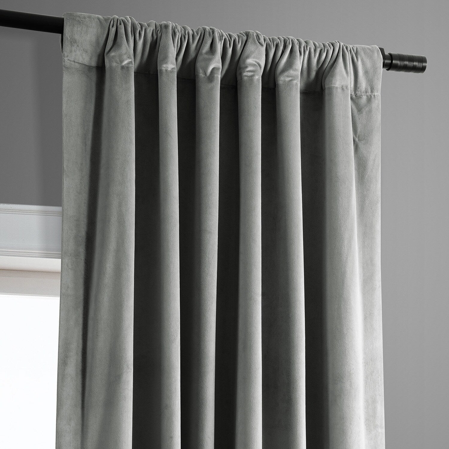 Exclusive Fabrics Signature Blackout Velvet Curtain 63 Inches Long (1 Panel) - 50 x 63